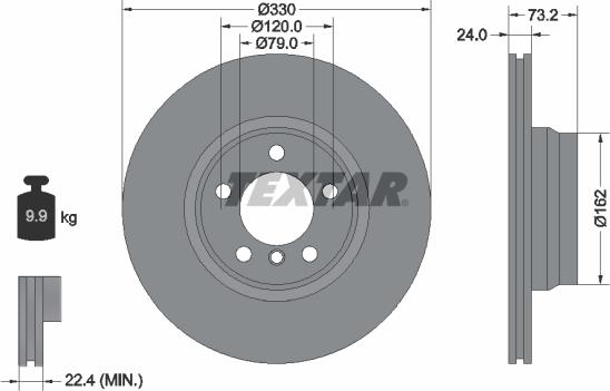 Textar 92242005 - Brake Disc autospares.lv