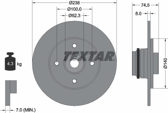 Textar 92242103 - Brake Disc autospares.lv