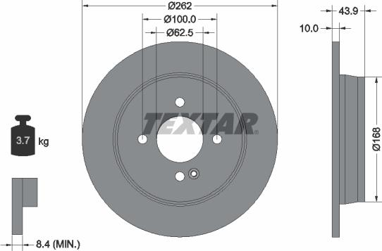 Textar 92242203 - Brake Disc autospares.lv