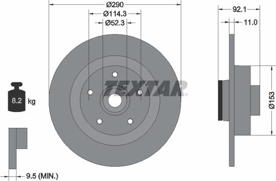 Textar 92254100 - Brake Disc autospares.lv