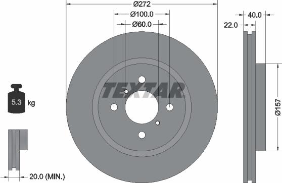 Textar 92255303 - Brake Disc autospares.lv