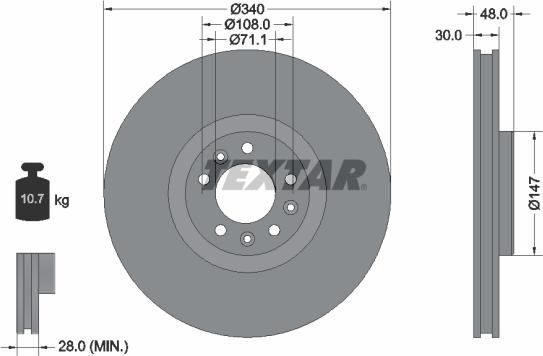 Textar 92256003 - Brake Disc autospares.lv