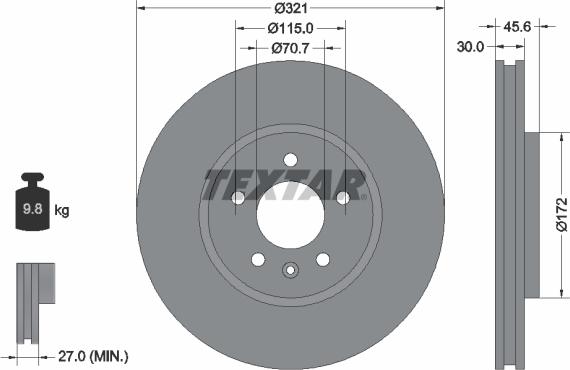 Textar 92256803 - Brake Disc autospares.lv