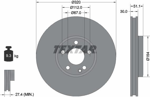 Textar 92258003 - Brake Disc autospares.lv