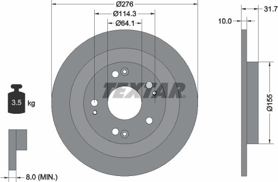 Textar 92252603 - Brake Disc autospares.lv