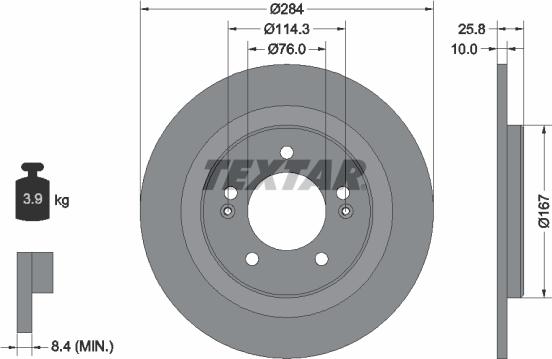 Textar 92252703 - Brake Disc autospares.lv