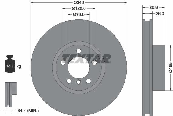 Textar 92269505 - Brake Disc autospares.lv