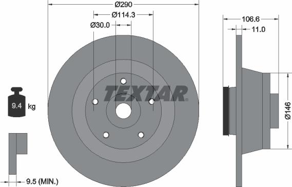 Textar 92269603 - Brake Disc autospares.lv