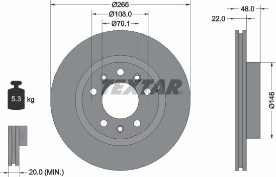 Textar 92269003 - Brake Disc autospares.lv