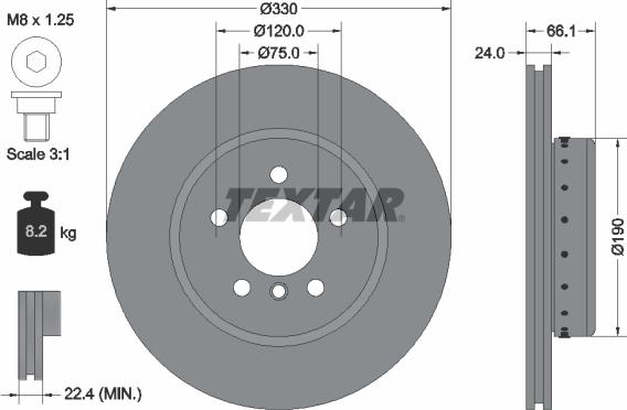 Textar 92265825 - Brake Disc autospares.lv