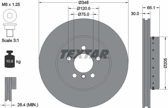 Textar 92265725 - Brake Disc autospares.lv