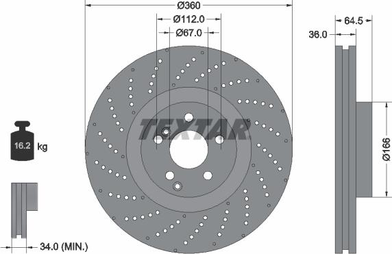 Textar 92260305 - Brake Disc autospares.lv