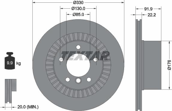 Textar 92261903 - Brake Disc autospares.lv