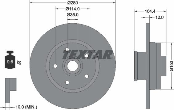 Textar 92268903 - Brake Disc autospares.lv