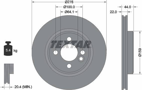 Textar 92262400 - Brake Disc autospares.lv