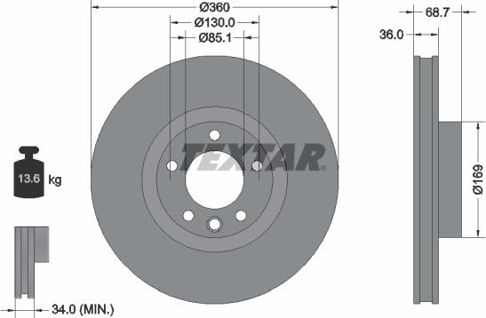 Textar 92262605 - Brake Disc autospares.lv