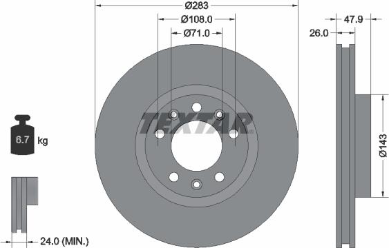 Textar 92267903 - Brake Disc autospares.lv