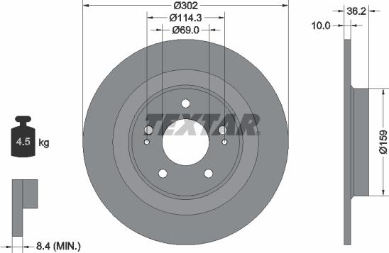 Textar 92267403 - Brake Disc autospares.lv