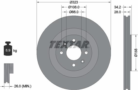 Textar 92267103 - Brake Disc autospares.lv