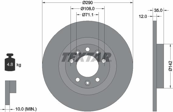 Textar 92267303 - Brake Disc autospares.lv