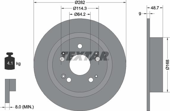 Textar 92204300 - Brake Disc autospares.lv