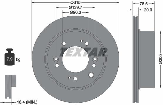 Textar 92205000 - Brake Disc autospares.lv