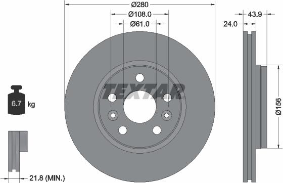 Textar 92202403 - Brake Disc autospares.lv