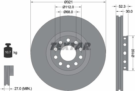 Textar 92207405 - Brake Disc autospares.lv