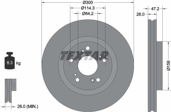 Textar 92284603 - Brake Disc autospares.lv