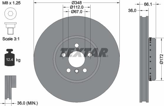 Textar 92288825 - Brake Disc autospares.lv