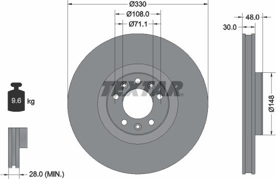 Textar 92283403 - Brake Disc autospares.lv