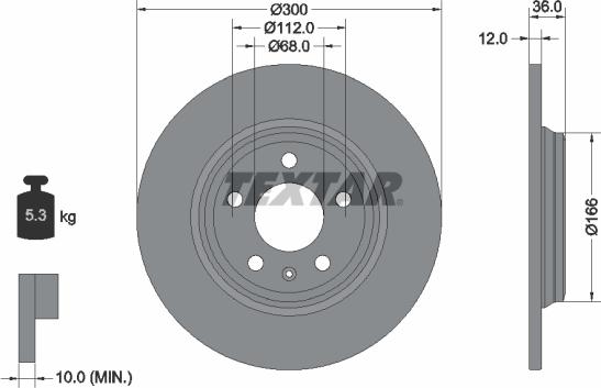 Textar 92282805 - Brake Disc autospares.lv