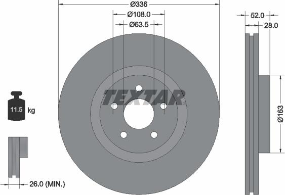 Textar 92282305 - Brake Disc autospares.lv