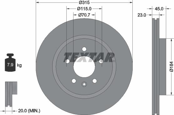 Textar 92239803 - Brake Disc autospares.lv