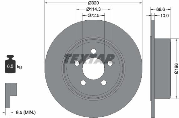 Textar 92234803 - Brake Disc autospares.lv