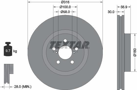 Textar 92236503 - Brake Disc autospares.lv