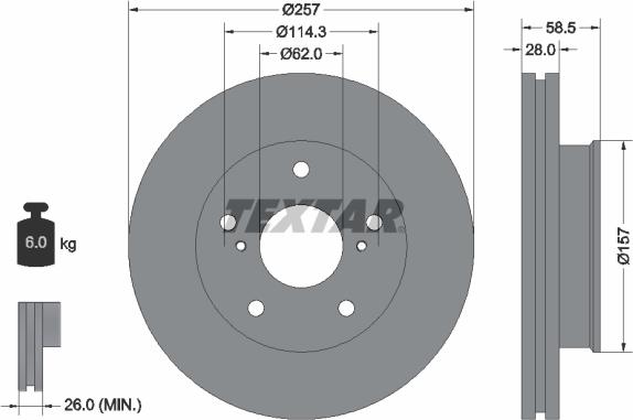 Textar 92236003 - Brake Disc autospares.lv