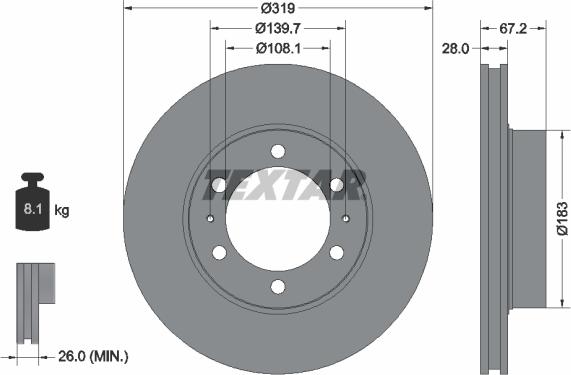 Textar 92230403 - Brake Disc autospares.lv