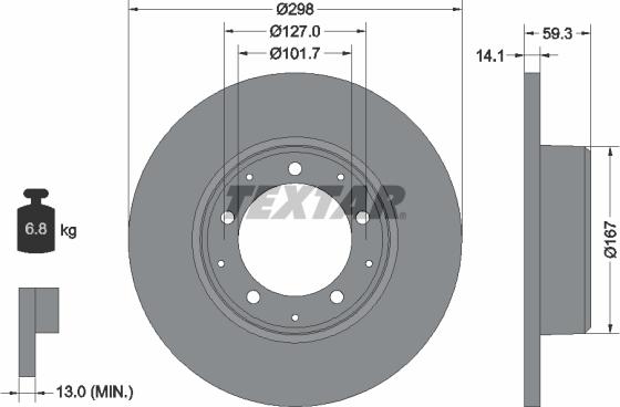 Textar 92230503 - Brake Disc autospares.lv