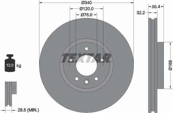 Textar 92230303 - Brake Disc autospares.lv