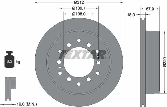 Textar 92231003 - Brake Disc autospares.lv