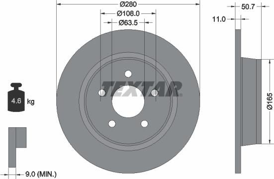 Textar 92238903 - Brake Disc autospares.lv