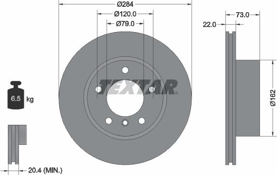 Textar 92238400 - Brake Disc autospares.lv