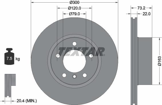 Textar 92238505 - Brake Disc autospares.lv