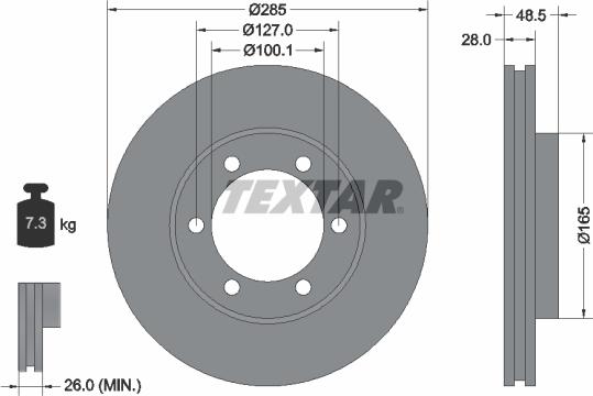 Textar 92238100 - Brake Disc autospares.lv