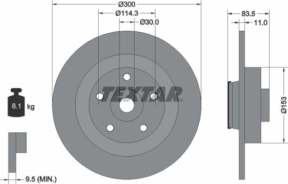 Textar 92233100 - Brake Disc autospares.lv