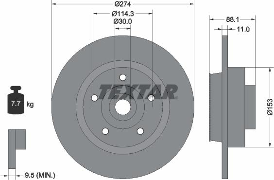 Textar 92232603 - Brake Disc autospares.lv