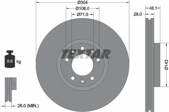 Textar 92232305 - Brake Disc autospares.lv