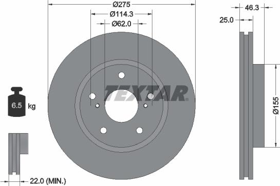 Textar 92232703 - Brake Disc autospares.lv