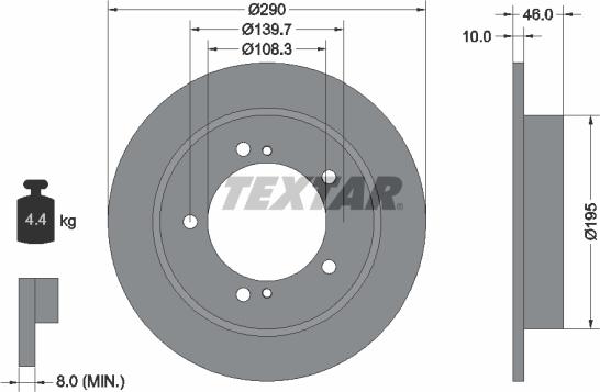 Textar 92237300 - Brake Disc autospares.lv